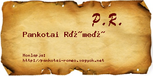 Pankotai Rómeó névjegykártya
